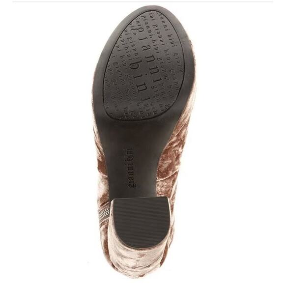 Gianni Bini Didier Velvet Platform Block Heel Brown Booties Size 5 - Picture 2 of 6